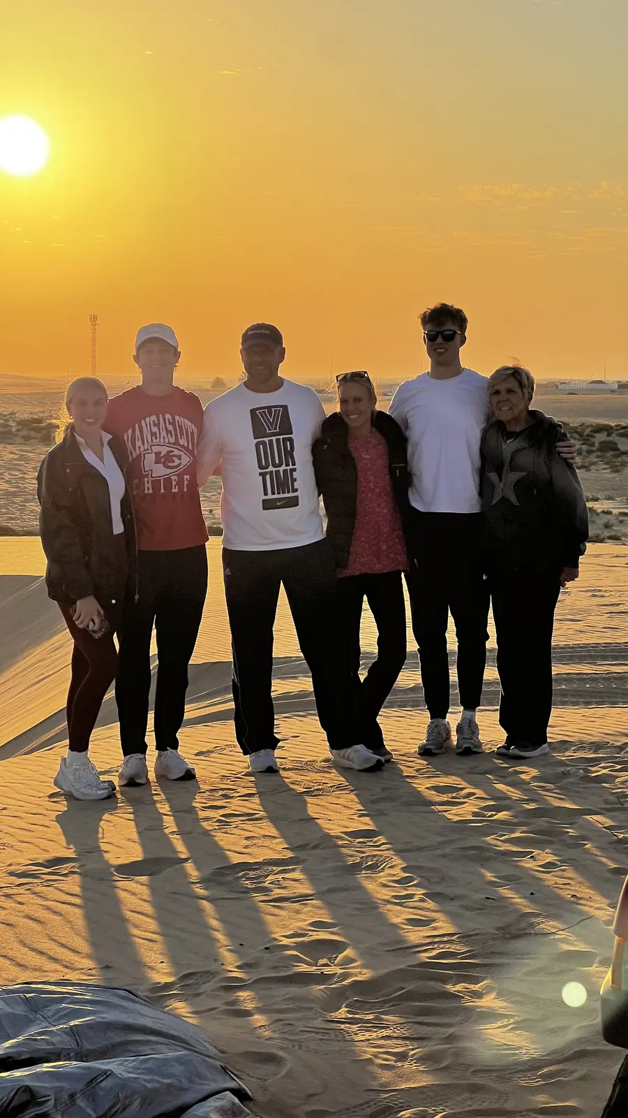 Desert camp at sunset during the safari near Dammam